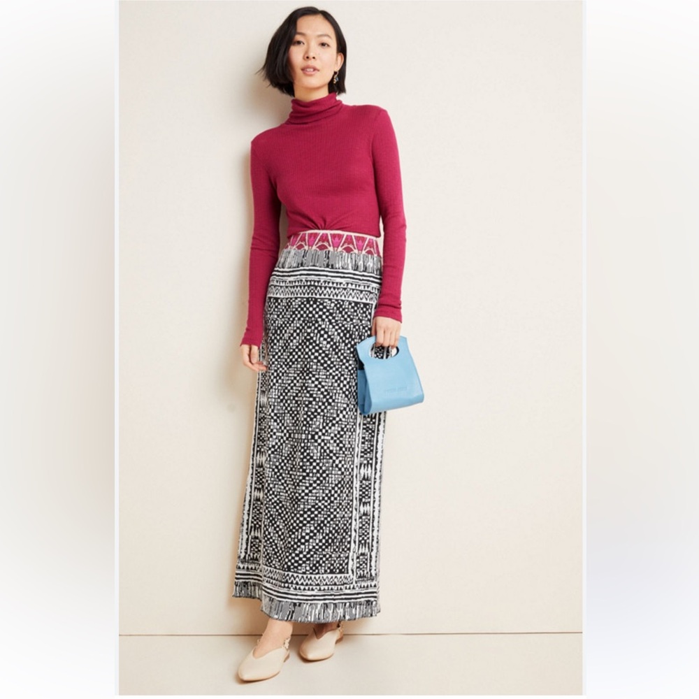 Anthropologie Cecilia Prado Bilbao Cotton Sweater Knit Patterned Maxi Skirt